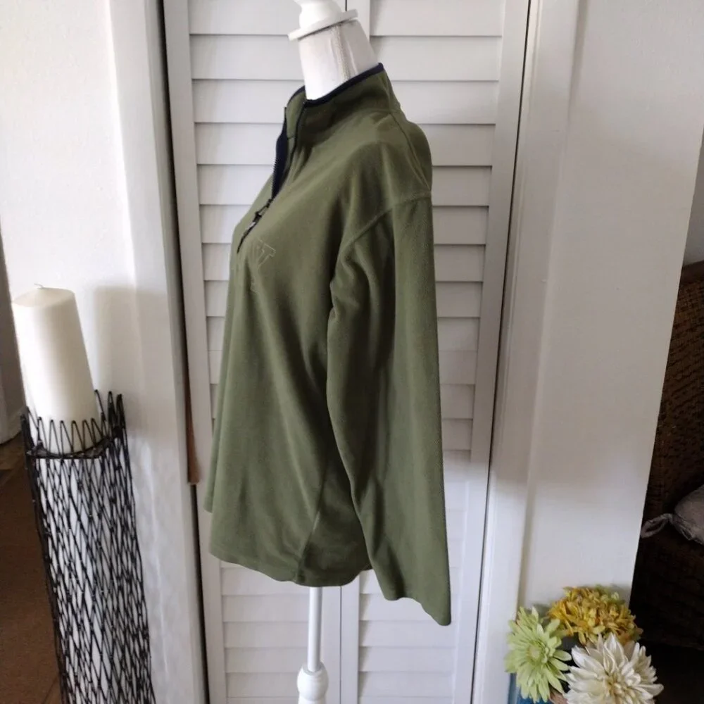 Tommy Hilfiger green‎ 1/4 zip fleece pullover long sleeve boys Sz XL